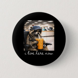 Badge Rond 5 Cm Joyeux Raton Laveur Café Infirmière Vie Jour Des I