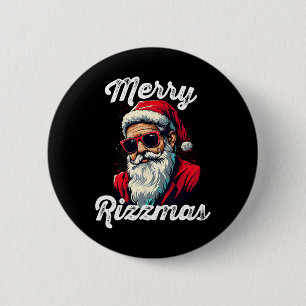 Badge Rond 5 Cm Joyeux Rizzmas Funny Père Noël White Elephant Cade