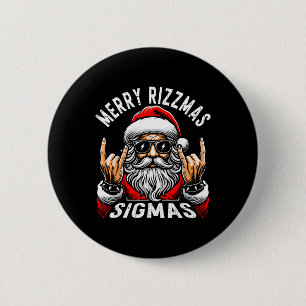 Badge Rond 5 Cm Joyeux Rizzmas Sigmas Drôle de Noël Rizz Père Noël