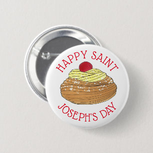 Badge Rond 5 Cm Joyeux Saint Joseph's Day Pâtisserie italienne Zep