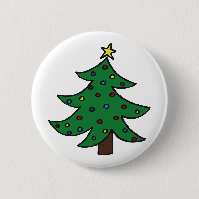 Badge Rond 5 Cm Joyeux sapin de Noël (Devant)