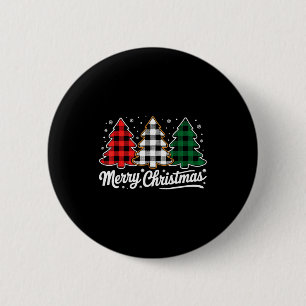Badge Rond 5 Cm Joyeux sapin de Noël Xmas plaid de Buffalo rouge b