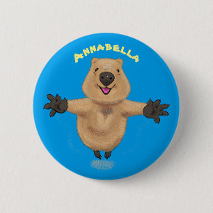 Badge Rond 5 Cm Joyeux sauter quokka dessin animé