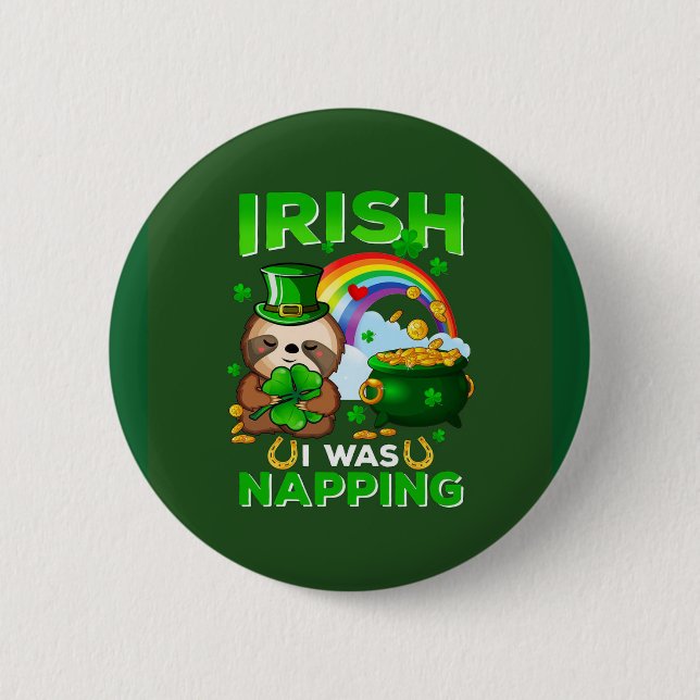 Badge Rond 5 Cm Joyeux St. Patrick's Day Sloth bouton (Devant)