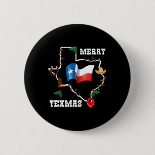 Badge Rond 5 Cm Joyeux Texmas Texas Drapeau Noël Noël Famille Holi