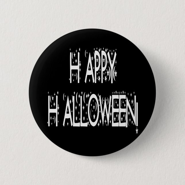 Badge Rond 5 Cm Joyeux texte d'Halloween (Devant)