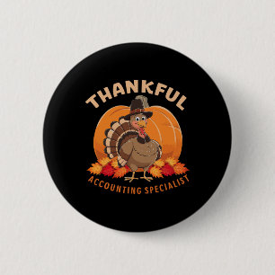 Badge Rond 5 Cm Joyeux Thanksgiving Comptabilité Jour de la dinde