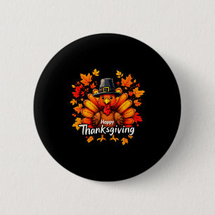 Badge Rond 5 Cm Joyeux Thanksgiving Drôle Dinde Famille Dîner Que