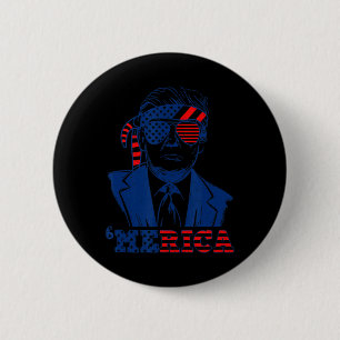 Badge Rond 5 Cm Joyeux Trump Vintage 4 juillet Patriotique merica