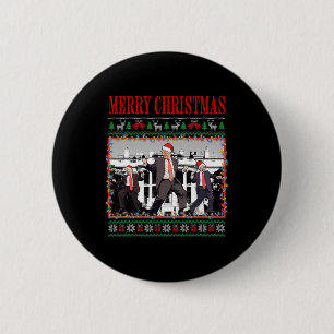 Badge Rond 5 Cm Joyeux Trumpmas - Danse du Père Noël Donald Trump