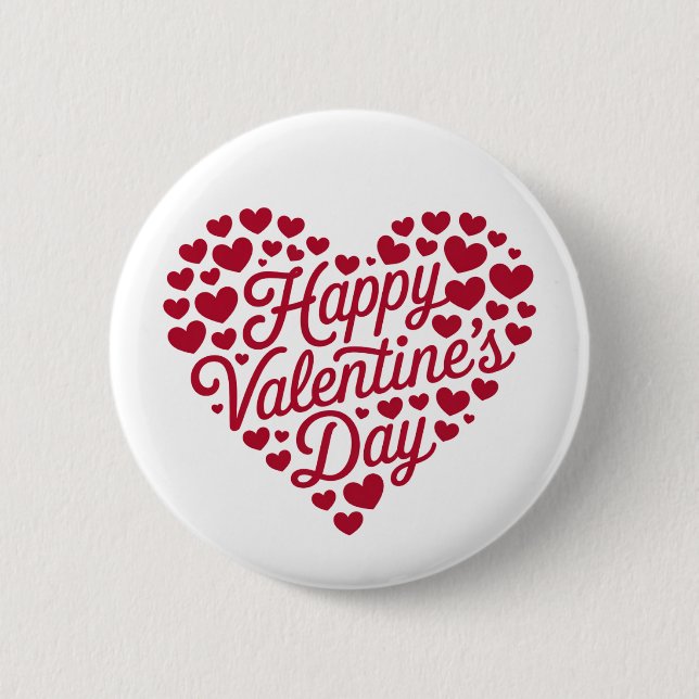 Badge Rond 5 Cm Joyeux Valentines Day Valentine Love Heart (Devant)