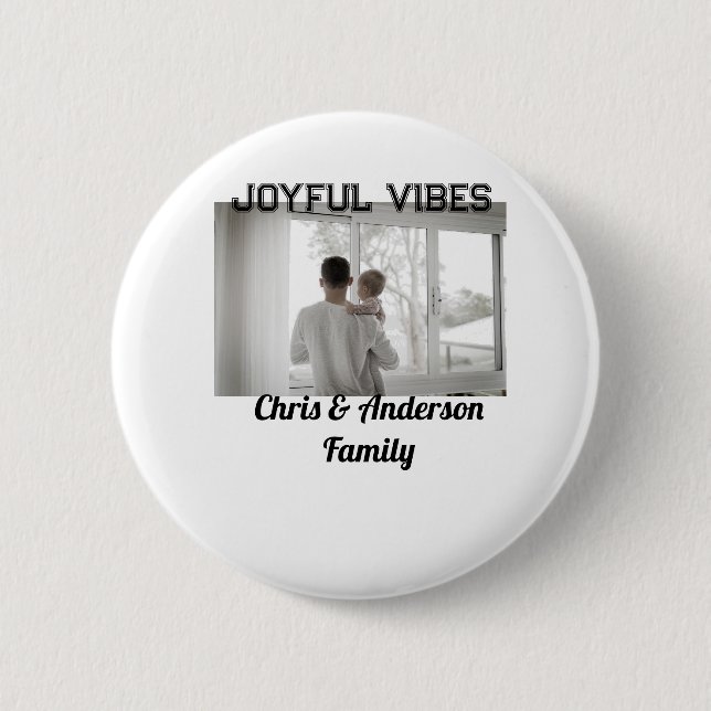 Badge Rond 5 Cm Joyeux Vibes père fils famille vacances de Noël p (Devant)