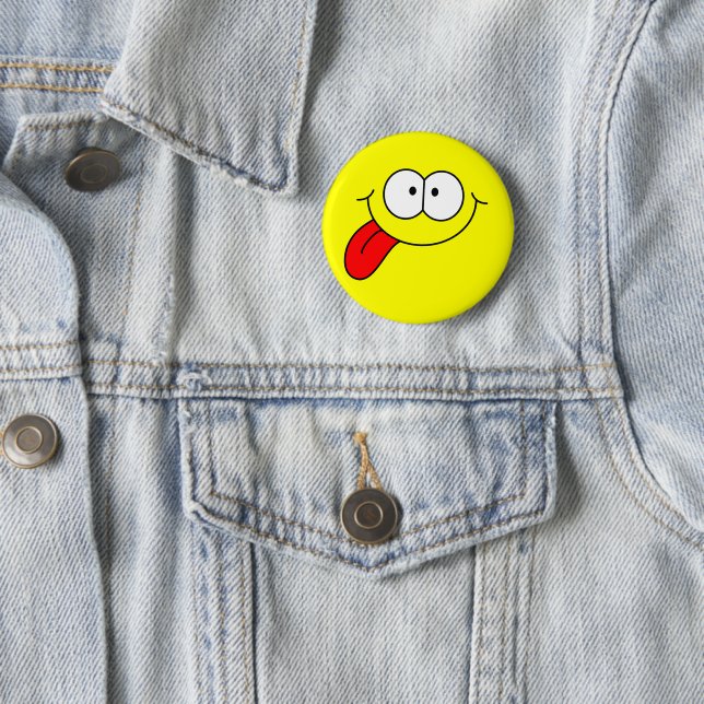 Badge Rond 5 Cm Joyeux visage (En situation)