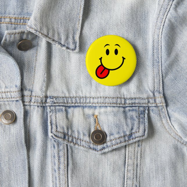 Badge Rond 5 Cm Joyeux visage (En situation)