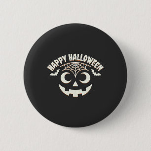 Badge Rond 5 Cm Joyeux visage de citrouille Halloween Design_1