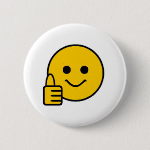 Badge Rond 5 Cm Joyeux visage jaune