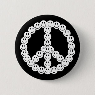 Badge Rond 5 Cm Joyeux visage paix
