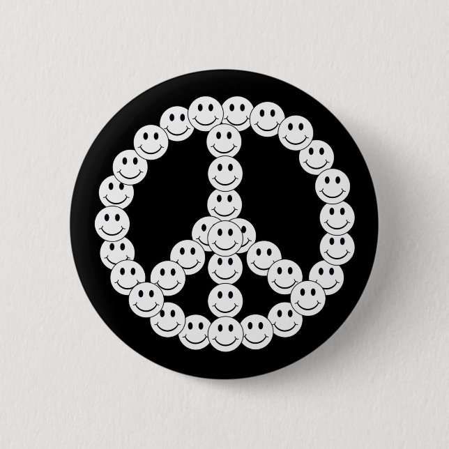 Badge Rond 5 Cm Joyeux visage paix (Devant)