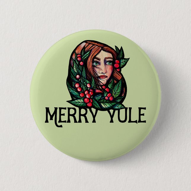Badge Rond 5 Cm Joyeux Yule (Devant)