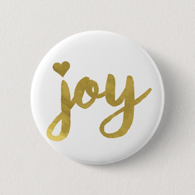 Badge Rond 5 Cm Joyful Joyful J'ai la joie plein de Joy Gold Art (Devant)