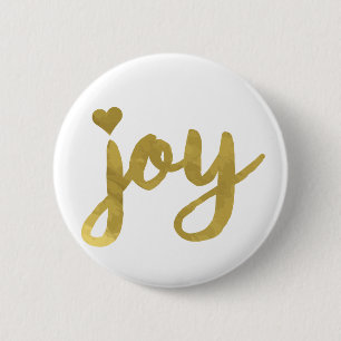 Badge Rond 5 Cm Joyful Joyful J'ai la joie plein de Joy Gold Art
