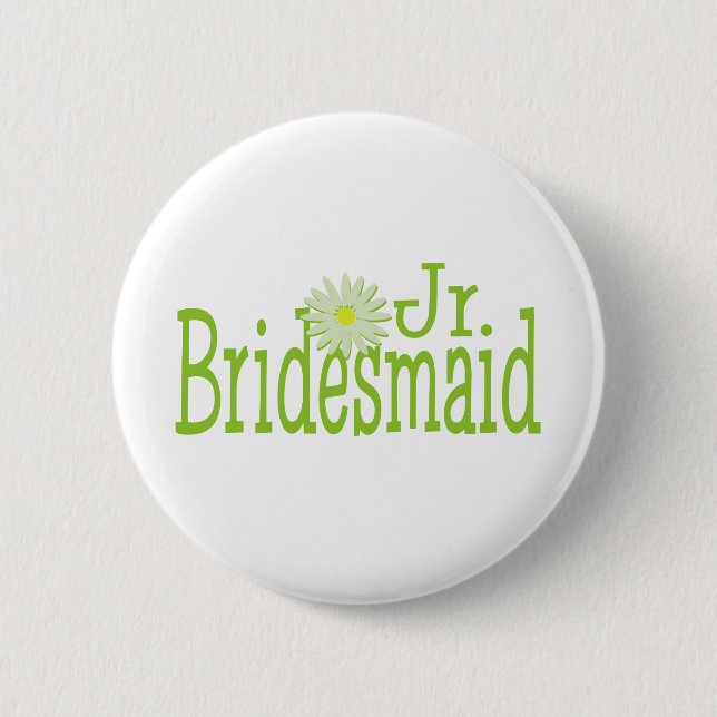 Badge Rond 5 Cm Jr. Bridesmaid/ Thème Daisy (Devant)