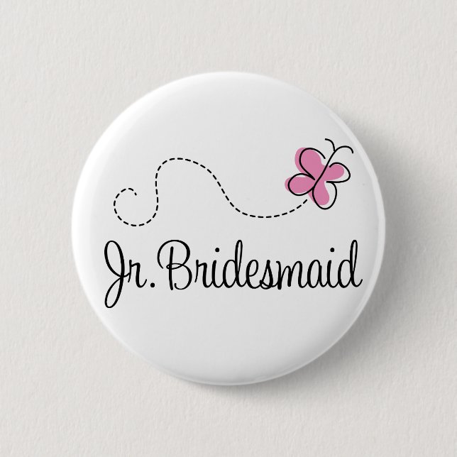 Badge Rond 5 Cm JR nuptiale bouton de partie de demoiselle (Devant)