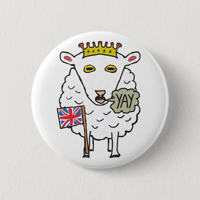 Badge Rond 5 Cm Jubilee Royal Sheep (Devant)