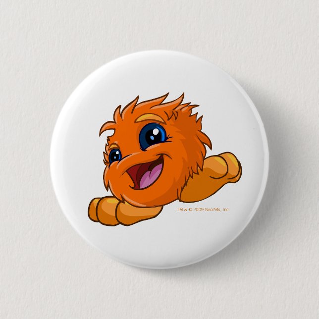 Badge Rond 5 Cm JubJub orange heureux (Devant)