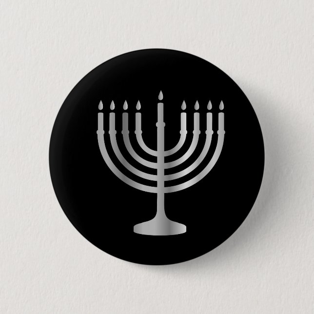 Badge Rond 5 Cm Judaïsme Menorah (Devant)
