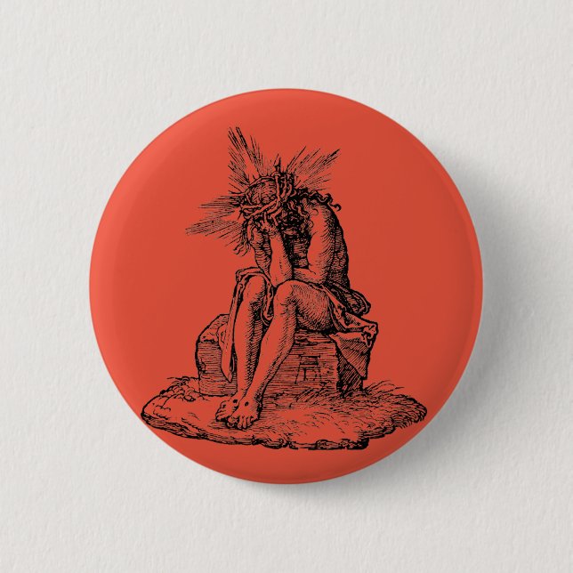 Badge Rond 5 Cm Jugement de Jésus-Christ (Devant)