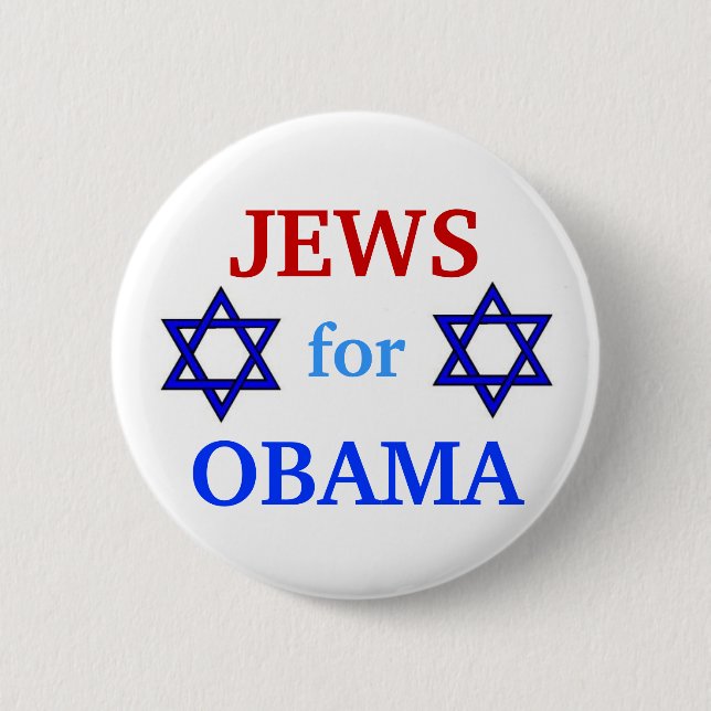 Badge Rond 5 Cm Juifs pour le bouton d'Obama 2012 (Devant)