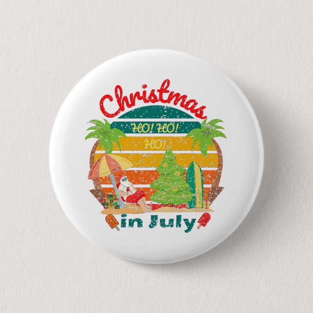 Badge Rond 5 Cm juillet noël/noël en juillet (Devant)