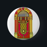 Badge Rond 5 Cm Juke-box<br><div class="desc">Glissez quelques pièces de monnaie dans le juke-box,  sélectionnez vos airs préférés,  et dansez la nuit loin.  Une grande conception vibrante sur des cadeaux pour des amis ou famille qui sont désespérément rétros !</div>