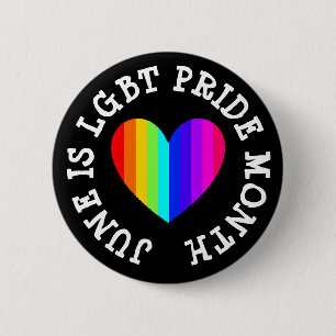 Badge Rond 5 Cm Jumbo Juin est le bouton du mois de la fierté LGBT