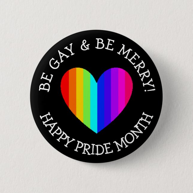 Badge Rond 5 Cm Jumbo Juin est le bouton du mois de la fierté LGBT (Devant)