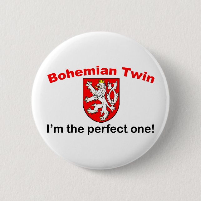 Badge Rond 5 Cm Jumeau de Bohème parfait (Devant)