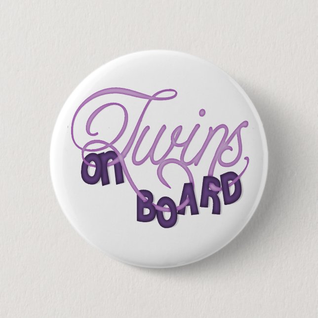 Badge Rond 5 Cm Jumeaux à bord (Devant)