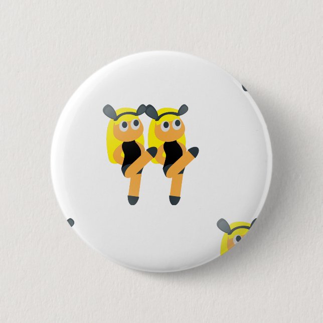 Badge Rond 5 Cm jumeaux émoji (Devant)