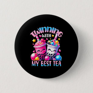 Badge Rond 5 Cm Jumelage avec mon thé à bulles de thé boba ie amit
