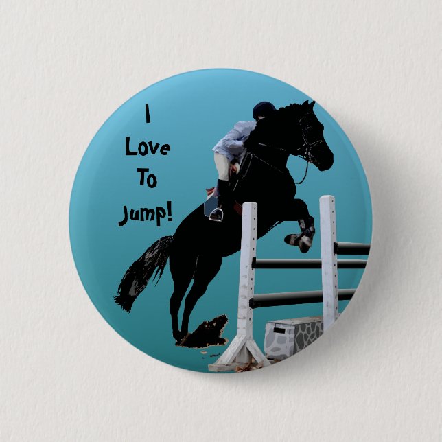 Badge Rond 5 Cm Jumper à cheval amusant (Devant)