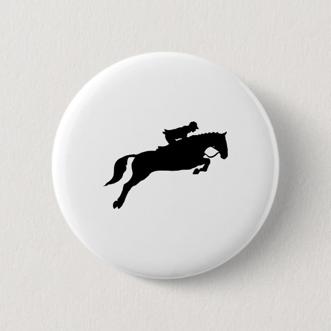 Badge Rond 5 Cm Jumping Galloping Running Horse (Devant)
