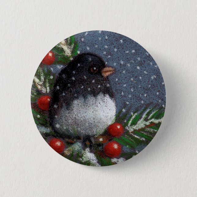 BADGE ROND 5 CM JUNCO DE NOËL (Devant)