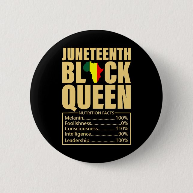 Badge Rond 5 Cm Juneteenth Black Queen Informations Nutritionnelle (Devant)