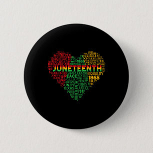 Badge Rond 5 Cm Junetten Heart Freedom Ado afro-américain Gir