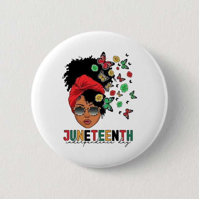 Badge Rond 5 Cm Junetten Histoire Liberté Papillon Melanie Black (Devant)