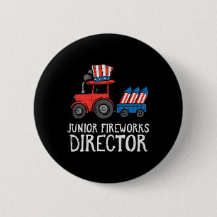 Badge Rond 5 Cm Junior Fireworks Directeur Tracteur 4 juillet Garç