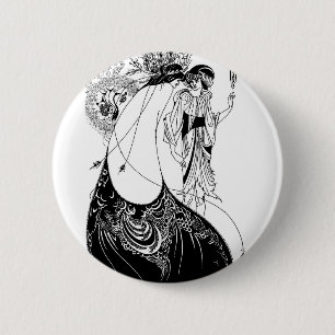 Badge Rond 5 Cm Jupe Peacock Beardsley Nouveau