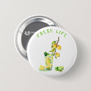 Badge Rond 5 Cm Jus de citron frais Cool Boire Lemonade Summer Par