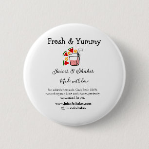 Badge Rond 5 Cm Jus & secousses restaurant site d'affaires social